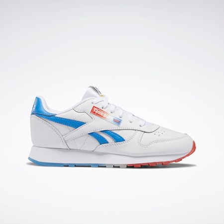 Reebok Popsicle Classic Leather Shoes - Grade School Valkoinen Sininen Punainen | FCATUW-601