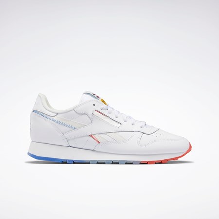 Reebok Popsicle Classic Leather Shoes Valkoinen Sininen Punainen | DBUITX-379