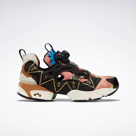 Reebok Power Rangers Instapump Fury 94 Shoes Mustat Kultaiset | WQKEBY-215