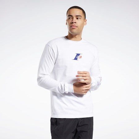 Reebok QT Iverson The Crossover Long Sleeve Crew T-Shirt Multi | PZKHOJ-608