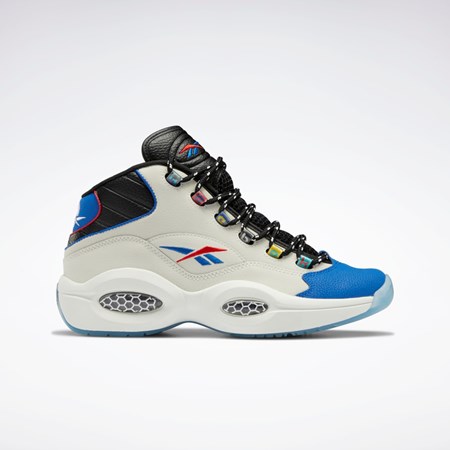 Reebok Question Mid Basketball Shoes Mustat Sininen | JIQDUY-482