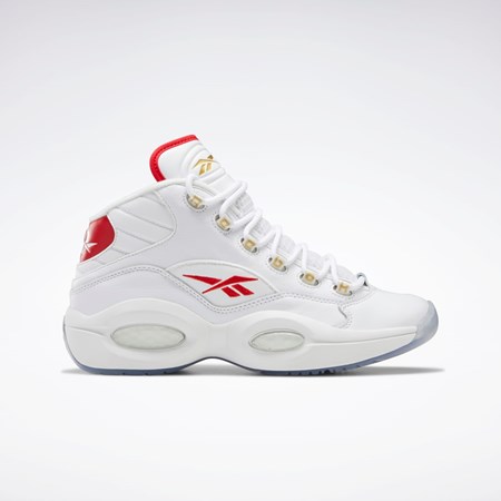 Reebok Question Mid Basketball Shoes Valkoinen Valkoinen Punainen | FXMZAU-897