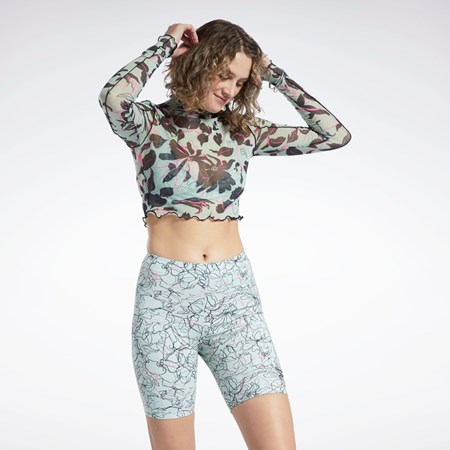 Reebok Reebok Classics Flourishing Floral Print Mesh Long Sleeve Shirt Vaalean | AGDPFR-971