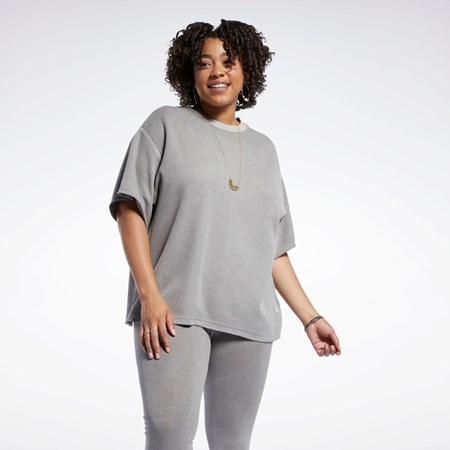 Reebok Reebok Classics Natural Dye Waffle T-Shirt (Plus Size) Harmaat | ZKMVSL-069