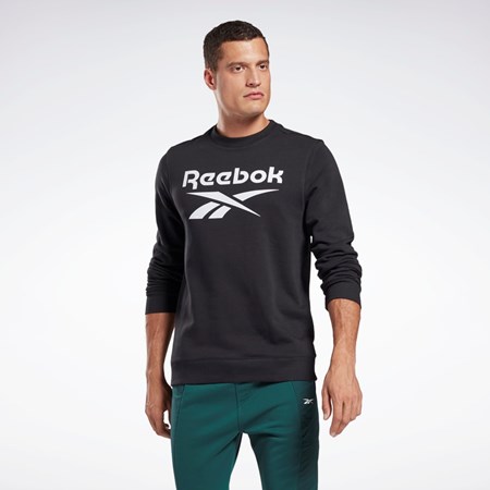 Reebok Reebok Identity Big Logo Crew Mustat | FVPCKR-312