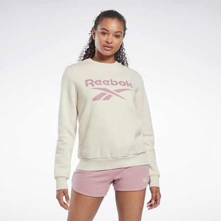 Reebok Reebok Identity Logo Fleece Crew Sweatshirt Valkoinen | PHURXL-614