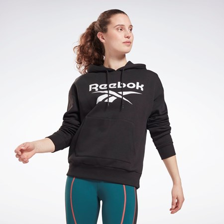 Reebok Reebok Identity Logo Fleece Pullover Hoodie Mustat | OHYXLU-594