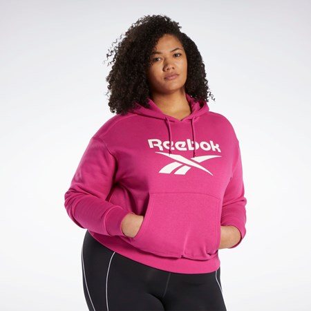 Reebok Reebok Identity Logo Fleece Pullover Hoodie (Plus Size) Pinkki | PZDEIC-281