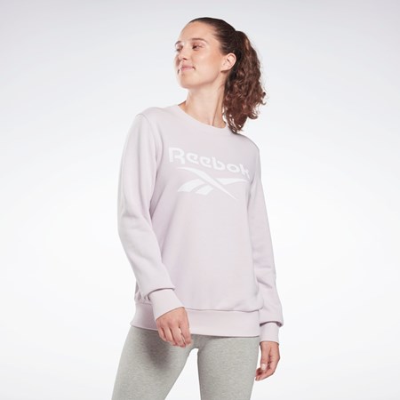Reebok Reebok Identity Logo French Terry Crew Sweatshirt Quartz Glow | ZEXNVO-281
