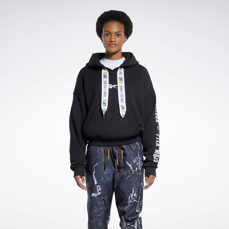 Reebok Reebok by Pyer Moss Hoodie Mustat | OUIZMG-875