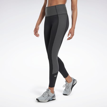 Reebok Rib High-Rise Leggings Mustat | TJZEAP-260