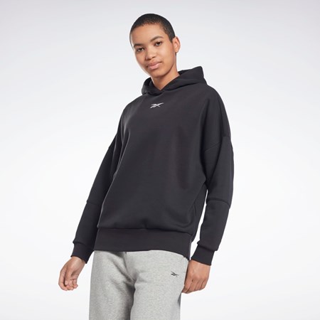 Reebok Studio Recycled Oversize Hoodie Mustat | VAXYMB-302