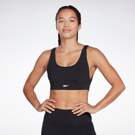 Reebok Studio Reebok Stripped Minimalist Bra Mustat | YISVZG-893