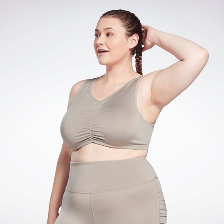 Reebok Studio Ruched Cropped Tank Top (Plus Size) Harmaat | XEKAZN-324