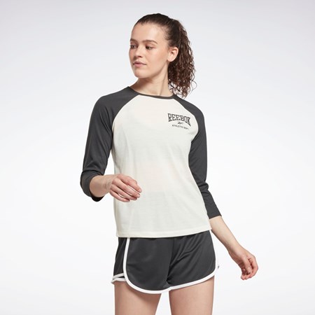 Reebok Workout Ready Baseball T-Shirt Valkoinen | TOMVDY-350