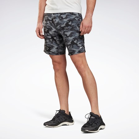 Reebok Workout Ready Camo Graafinen Shorts Mustat | HGAVIS-103