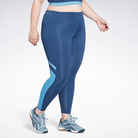 Reebok Workout Ready Mesh Leggings (Plus Size) Sininen | ZUVKRX-304