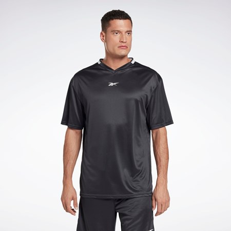 Reebok Workout Ready Mesh T-Shirt Mustat | XVUZQJ-392