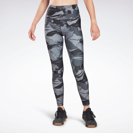 Reebok Workout Ready Printed Leggings Mustat | GSHQXU-765