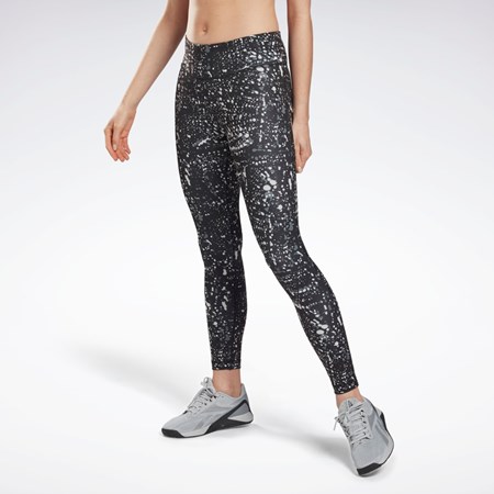 Reebok Workout Ready Printed Leggings Mustat | KCYRJS-907