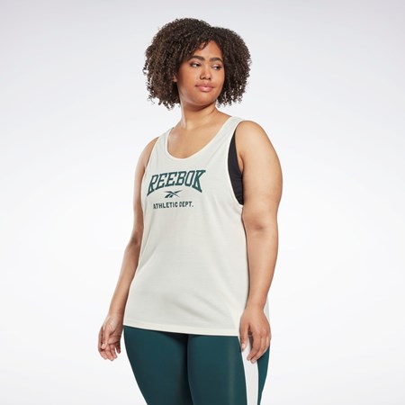Reebok Workout Ready Supremium Graafinen Tank Top (Plus Size) Valkoinen | LKWFMJ-074