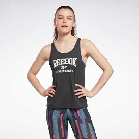 Reebok Workout Ready Supremium Graafinen Tank Top Mustat | PHSTYW-802