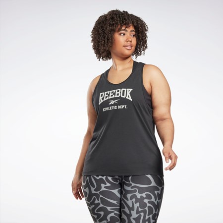 Reebok Workout Ready Supremium Graafinen Tank Top (Plus Size) Mustat | ZKJCNX-094