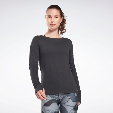 Reebok Workout Ready Supremium Long Sleeve T-Shirt Mustat | RMTZAU-983