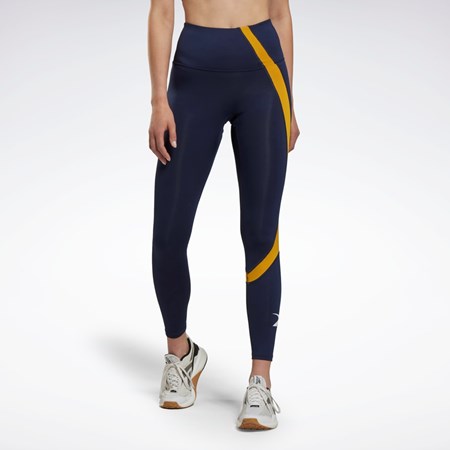 Reebok Workout Ready Vector Leggings Laivastonsininen | KSFVXP-649