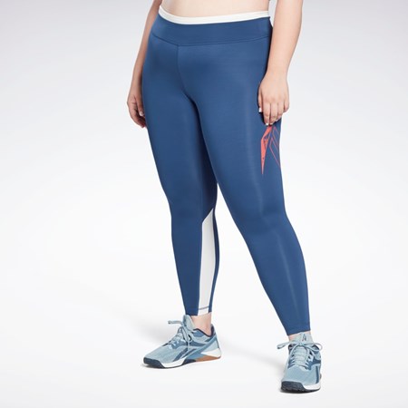 Reebok Workout Ready Vector Leggings (Plus Size) Sininen | JWAGCR-672